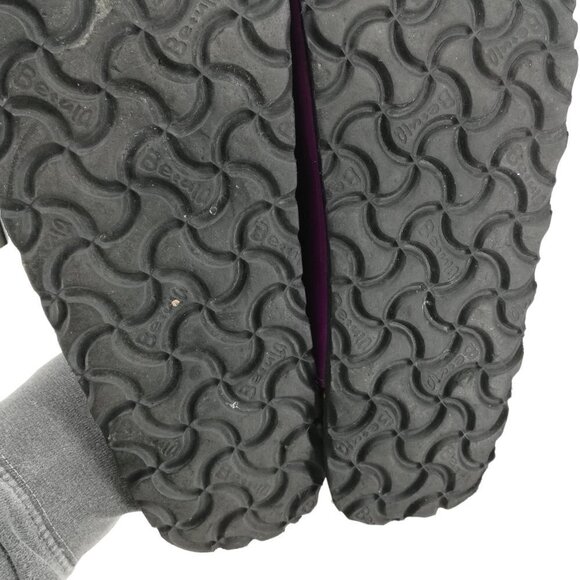 Betula Birkenstock Purple Slip On Leather Clogs Size 38 US 7 Flower Perforated - Picture 13 of 13